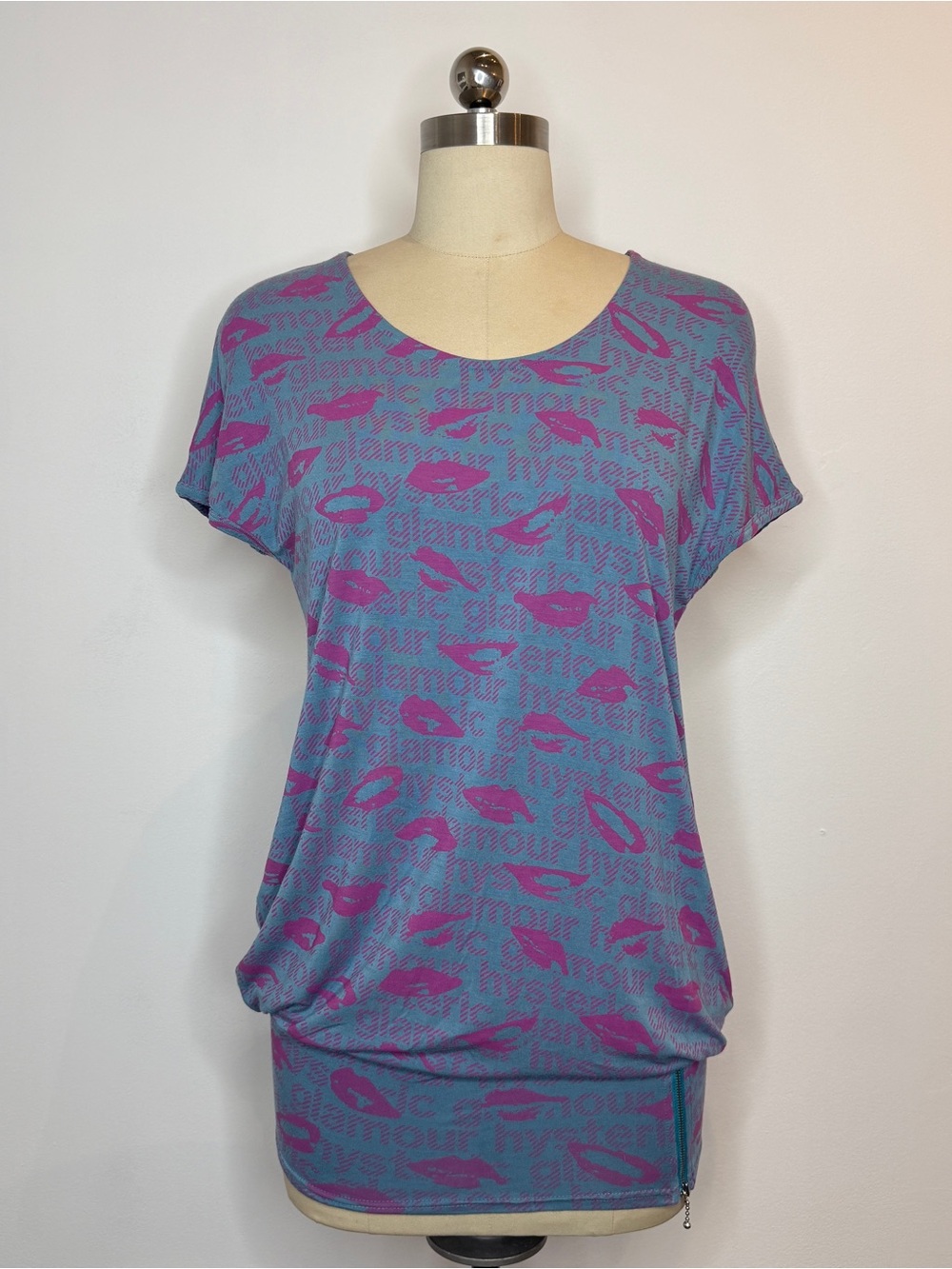 Hysteric Glamour blue lip print tee